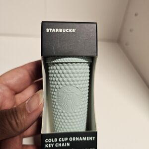 NEW Starbucks Matte Mint Studded Cold Cup Keychain